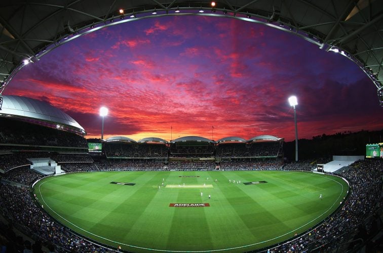 View of Adelaide Oval at sunset